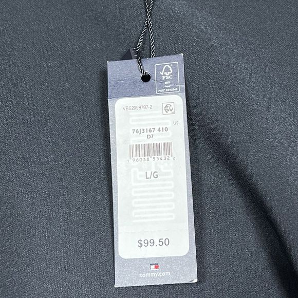 Tommy Hilfiger Shift Dress Women Large Navy Hardware Sleeve Knee Length NWT $98 - Picture 11 of 13